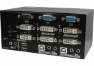 Dual Monitor DVI-DL KVM Switch with Serial-rear
