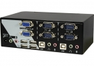 2 Ports Dual Monitor VGA KVM Switch