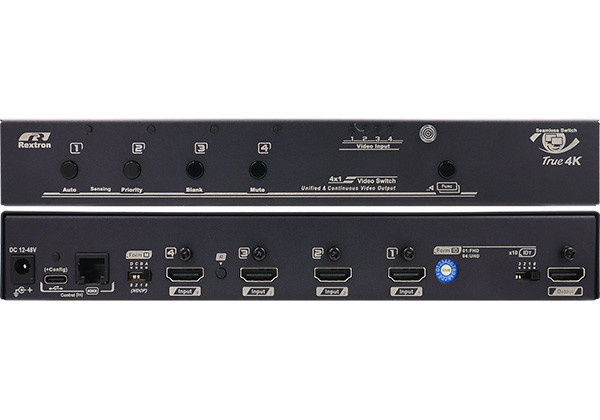 4 Ports True 4K HDMI Seamless Switch with Scaler, Auto Sensing, Serial Control, IR Control, HDCP Management