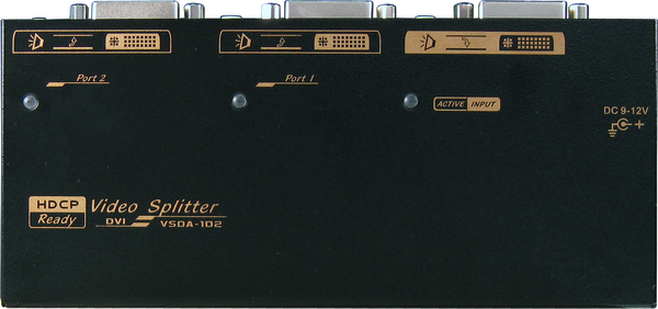 2 Ports DVI Splitter with Audio