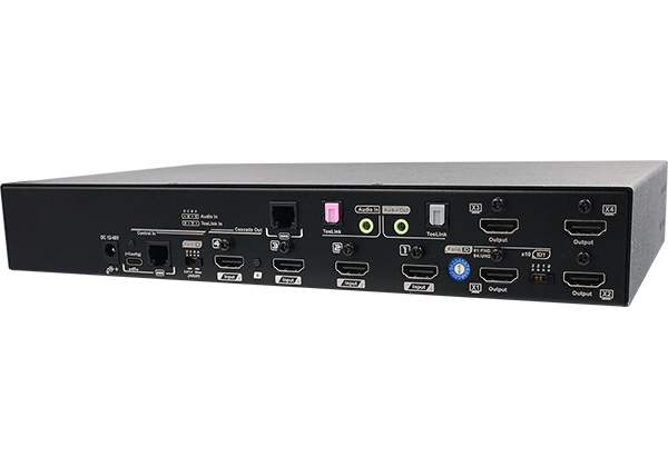 4x4 True 4K HDMI Matrix Switcher with Seamless Switch, Scaler, HDMI Audio Matrix, Audio Extract, Auto Sensing, IR / Serial Control