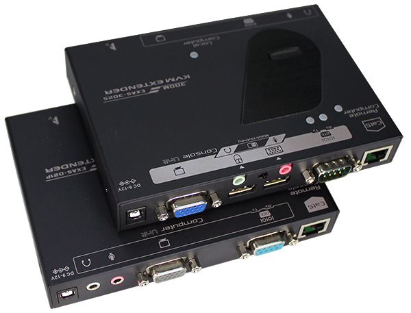VGA KVM Extender over CAT5, 1080p@200M, Dual Station Dual Console 