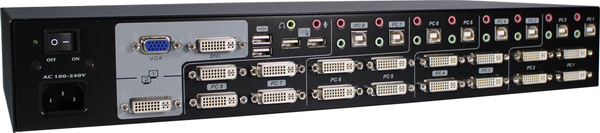 8 Ports Dual Monitor DVI KVM Switch with OSD