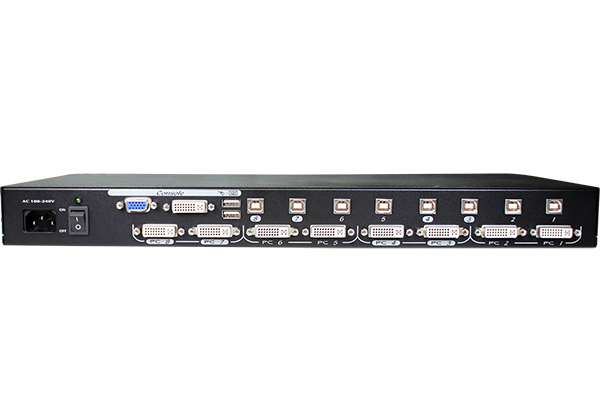 kig ind Nyttig forseelser 8 Port OSD KVM Switch with DVI, USB, and Audio Connections to Computers and  Console Devices | Rextron DUNV-108QD KVM Matrix
