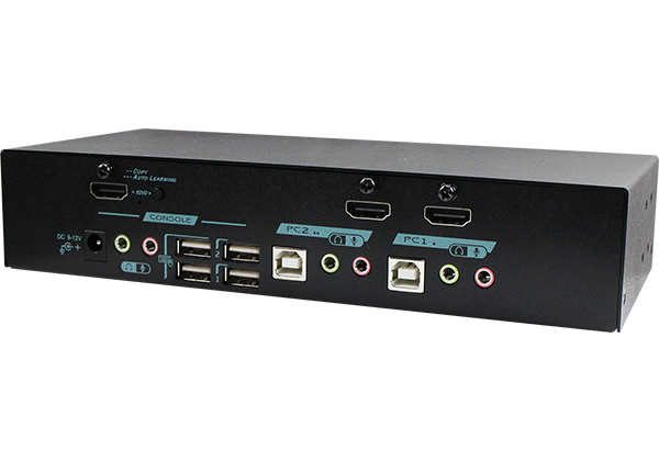 HDMI 2.0 KVM Switch two-way audio with USB 2.0