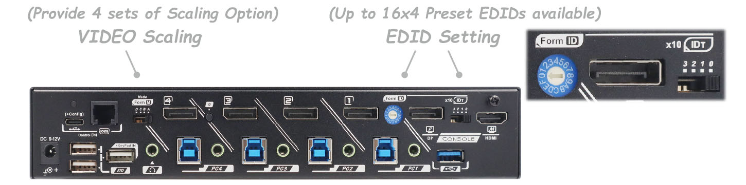 Seamless DP KVM Switch-EDID,Scaler
