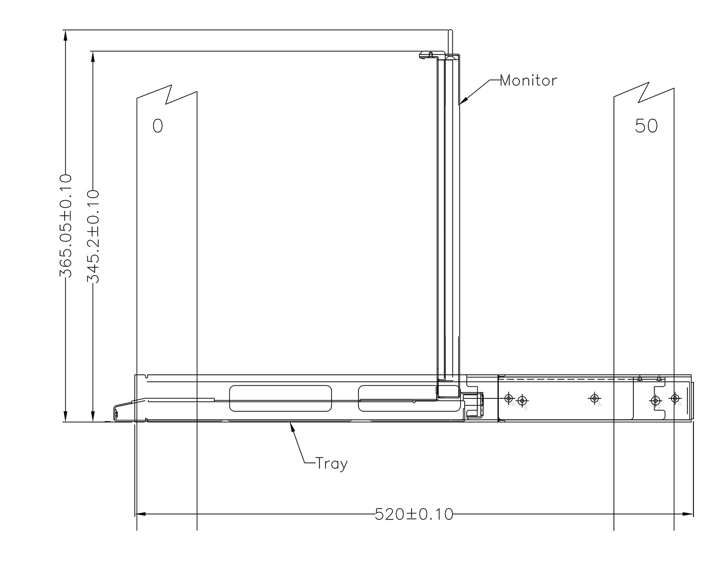 Rackmount LCD Console side view