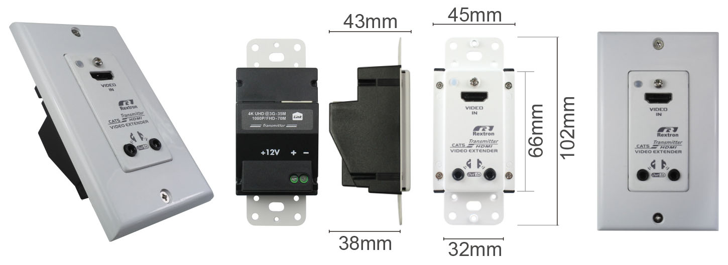 Wall Plate HDMI Transmitter-dimension