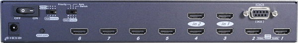 8x2 HDMI Matrix combines the video Auto-switching with Audio Embedder,  EDID, IR, and RS-232 serial control - XKSM-S1092